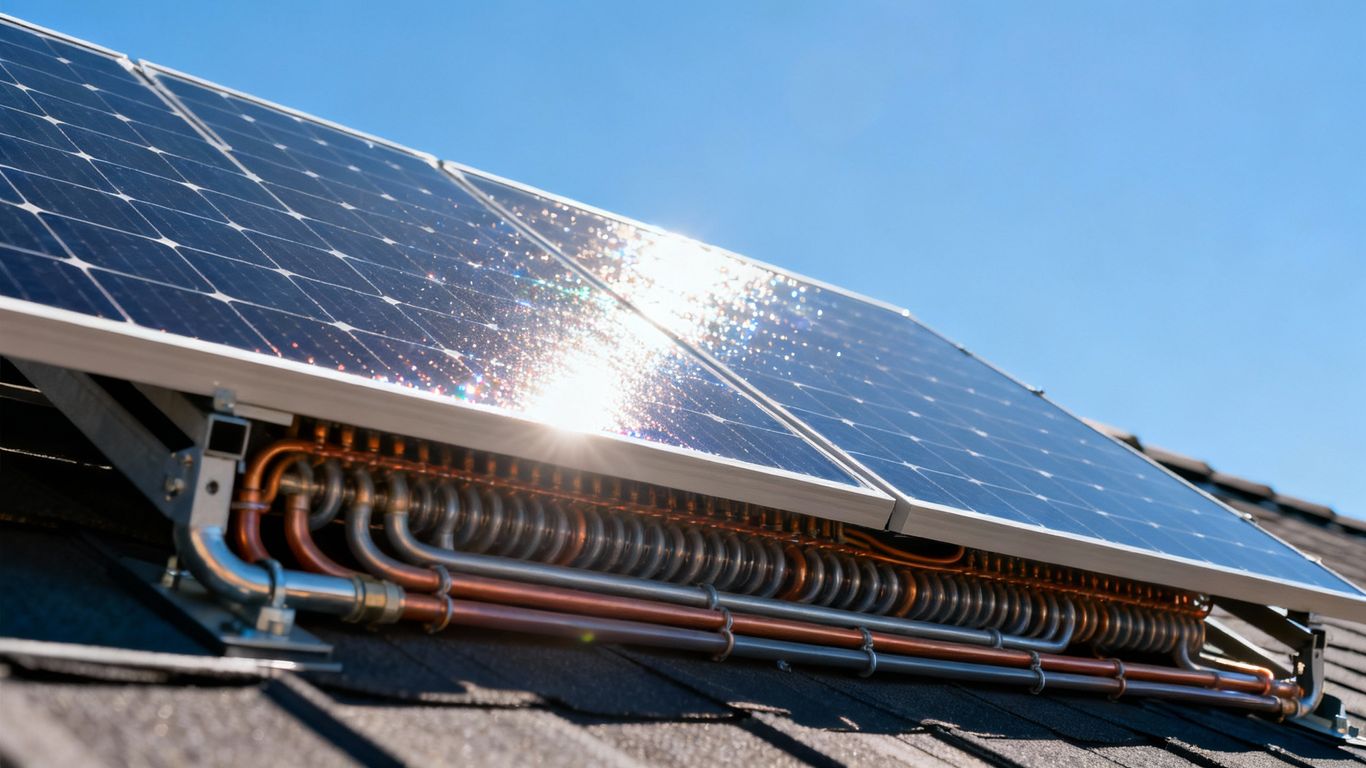 Panneau solaire hybride sur un toit