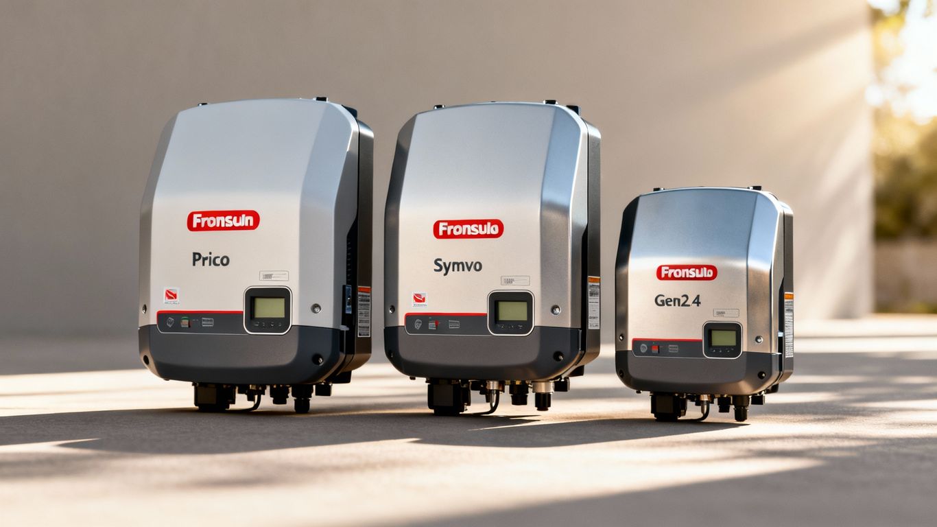 Fronius Primo, Symo, Gen24 inverters side by side.