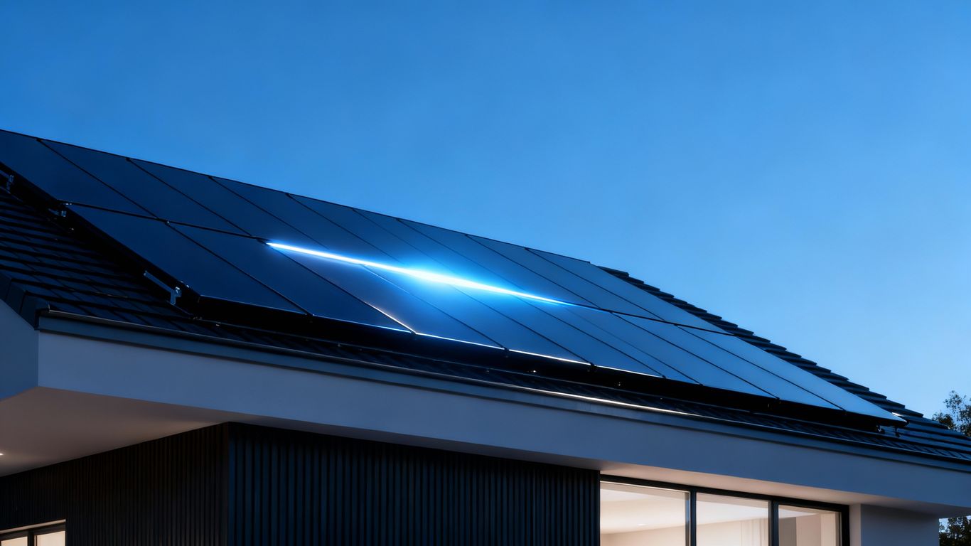 Panneaux solaires Systovi R-Volt sur un toit de maison.