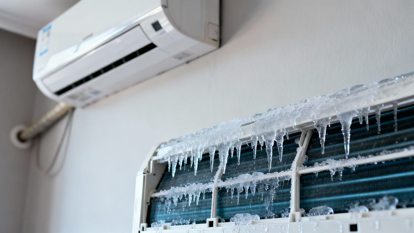 Monobloc air conditioner with frost and tilt
