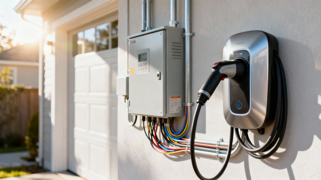 Verstärkte Ladestation für Elektrofahrzeuge zu Hause.